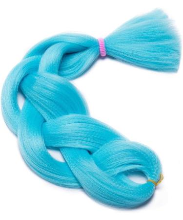 Braiding Hair Extensions Jumbo Braid Hair 24 Inch 1pc High Temperature Synthetic Fiber Hair Extension Sky Blue for Women - Buy Online on SooperMarket.com