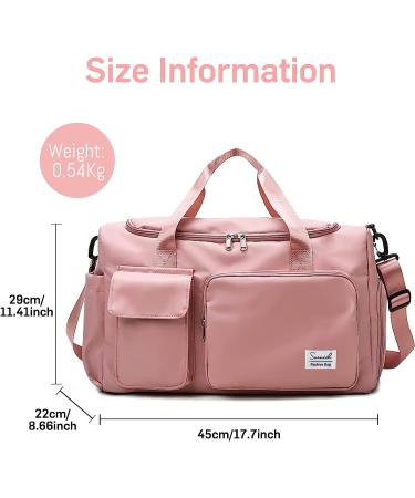 Suruid Travel Duffel Bag with Shoes Compartment - Pink Gym Bag for Men and Women - Buy Online on SooperMarket.com