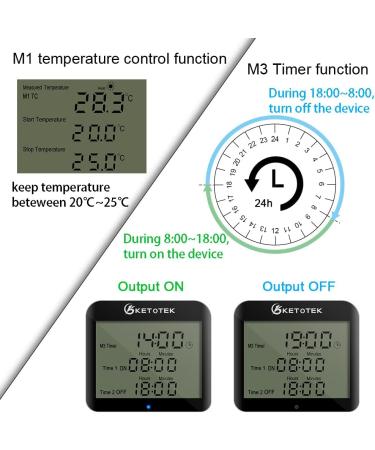 Ketotek Digital Thermostat Socket Timer - 230V Temperature Controller for Greenhouse & Terrarium | KT3200 - Buy Online on SooperMarket.com