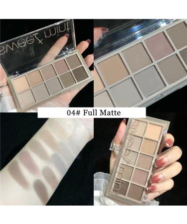 Go Ho 10 Colors Matte Eyeshadow Palette - Highly Pigmented Nude Shades, Waterproof Cool-tone Makeup - Sweet Mint 04 - Buy Online on SooperMarket.com