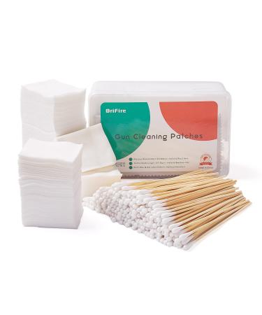 Professional Gun Cleaning Supplies Set, Brifire 500Pcs Gun Cleaning Patches, 200Pcs Gun Swabs, 12'' Gun Cleaning Cloth with Silicone, Gun Cleaning Kit Fits for Most Caliber Gun Firearm Pistol Rifle