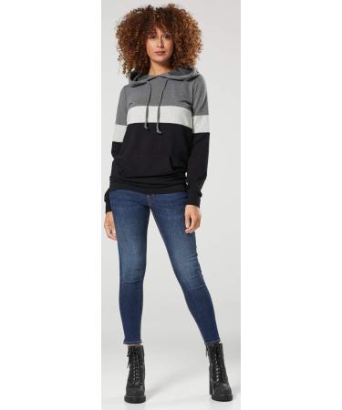 HAPPY MAMA Women's Nursing Hoodie Breastfeeding Maternity 503p 8 Graphite/Light Grey/Black - Buy Online on SooperMarket.com