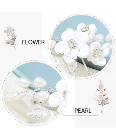 Earent Bride Wedding Flower Pearl Hair Pins - Pack of 3 | Bridal Hair Accessories for Women and Girls - Buy Online on SooperMarket.com