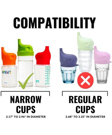 Silicone Sippy Cup Lids - Spill & Leak Proof Soft Spout for Babies, Toddlers, and Kids - Multicolor - Fits Cups 2.17-2.96 in Diameter - Buy Online on SooperMarket.com