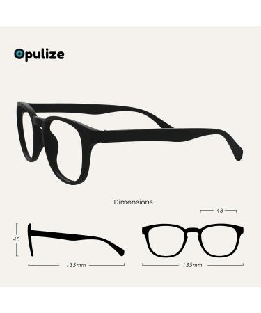 Opulize Pop Reading Glasses 3 Pack - Matte Round Frames Scratch-Resistant Spring Hinges - Stylish Black Blue & Gray for Men & Women (+2.00 Diopters) - Buy Online on SooperMarket.com