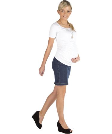 YESET Maternity Denim Skirt - Knee Length Stretch Pregnancy Mini Skirt 42 Jeans-blue - Buy Online on SooperMarket.com