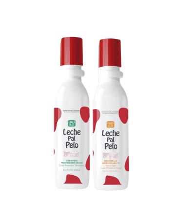Leche Pal Pelo Shampoo and Hair Mask bundle for Color-Treated Hair with Quinoa  Rice Protein  Avocado Oil  Aloe Vera. Treatment for Colored Hair. bundle  8.4 Ounce each (Set of 2)
