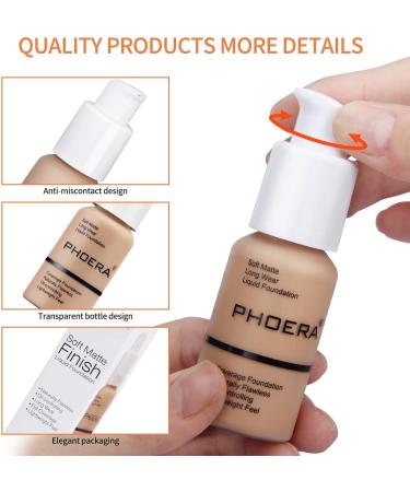 Aquapurity Phoera Full Coverage Foundation 30ml - 103 Warm Peach | Soft Matte Oil Control Concealer for Flawless & Long Lasting Results - Buy Online on SooperMarket.com