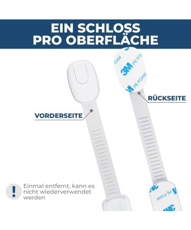 Hoffenbach Child Locking for Closets & Drawers - 8 Pack No-Drill Baby Safety Lock for Cabinets & Drawers - Secure Your Home Today! - Buy Online on SooperMarket.com