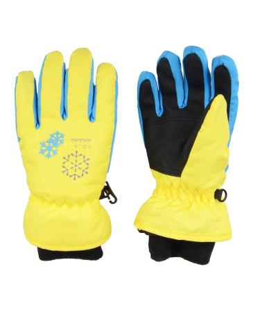 TRIWONDER Thermal Fleece Ski Gloves Snowboard Gloves Warm Winter Gloves for Kids A - Yellow XS (3-5 Years)