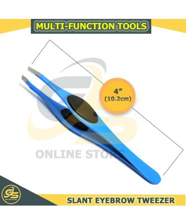 Slanted Grippy Eyebrow Tweezers - G.S Online Store 4 Mix Colors Set - Buy Online on SooperMarket.com