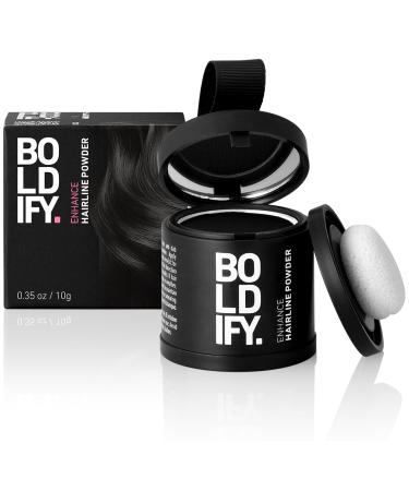BOLDIFY Hairline Powder - LARGER 10g Bottle - Root Touch Up Powder - Instantly Conceals Hair Loss - Hair Toppers for Women & Men Hair Powder for Thinning Stain-Proof 48 Hour Formula (Black) 10 g (Pack of 1) Black