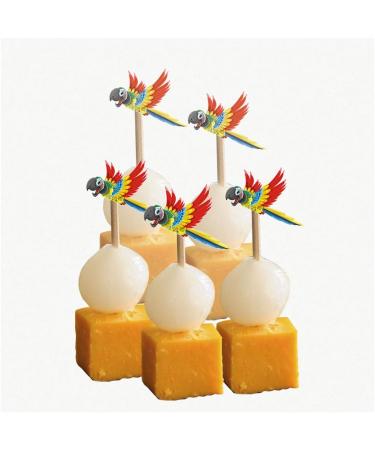Colorful Parrot Birthday Party Cupcake Picks - 14 Pack Decorations for Tropical Parties - Buy Online on SooperMarket.com