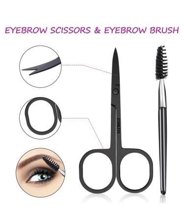 HOCOSY 7 in 1 Eyebrow Tweezers Set - Stainless Steel Precision Kit for Trimming and Shaping Eyebrows with Travel Case - Buy Online on SooperMarket.com