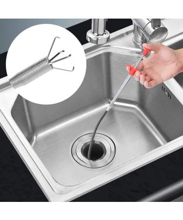 Durable Bendable Drain Auger Multifunctional Sewer Hair Cleaning Claw Spring Loaded Grabber Pickup Pipe Dredging Tool Clog Remover Relief Catcher