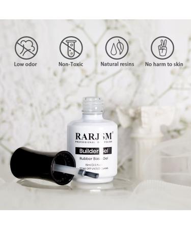 RARJSM Rubber Base Milky White Builder Gel - 15ml | Natural White Nail Strengthener for DIY Home Salon | Soak Off Curing | Builder Gel Soft White Rubber Base Coat - Buy Online on SooperMarket.com