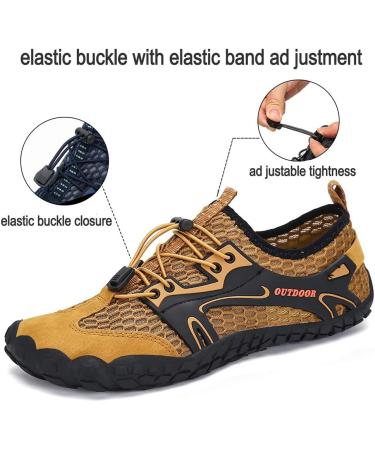 Men's Aqua Shoes | Fast-Drying Water Shoes for Kids & Adults | Non-Slip & Barefoot Beach Footwear - EU 41 Brown - Buy Online on SooperMarket.com
