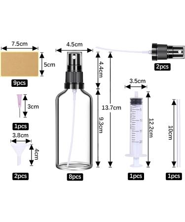 8 Pack 100ml Mini Transparent Glass Spray Bottles - Perfect for Perfume & Atmosphere - Buy Online on SooperMarket.com