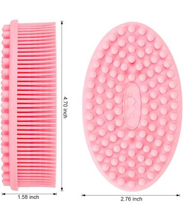 Emoly Silicone Bath Brush | Gentle Back Scrubber | Body Exfoliating Loofah | Pink - Buy Online on SooperMarket.com