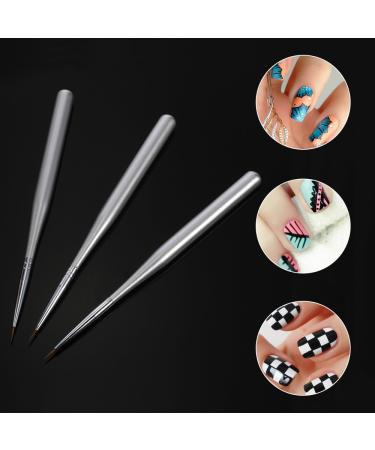 Professional Acrylic Nail Art Brush Set - 3/Pcs Nail Painting Brushes for UV Gel Builder & Nail Design - Buy Online on SooperMarket.com