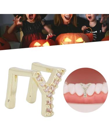 Hip Hop Tooth Brace Fake Teeth Decoration Durable Brass Electroplated Birthday Gift for Hip Hop Fans (Gold) Y Gold - Buy Online on SooperMarket.com