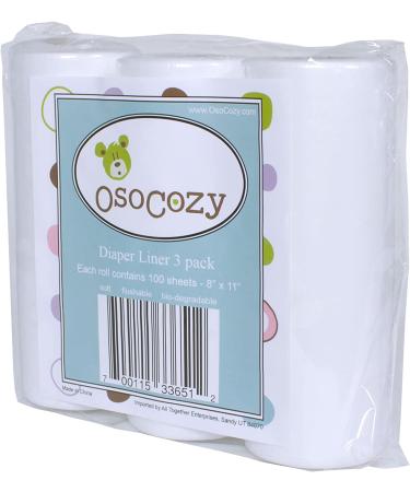 OsoCozy Flushable Diaper Liners 3 Pack - Convenient & Gentle Cloth Diaper Liners - Buy Online on SooperMarket.com