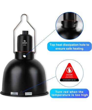 REPTI HOME Reptile Light Fixture - 5.5inch Deep Dome Heat Lamp Fixture UVB Heat Basking Lamp Fixture for Amphibian Reptile Terrariums DOME 5.5 inch - Buy Online on SooperMarket.com