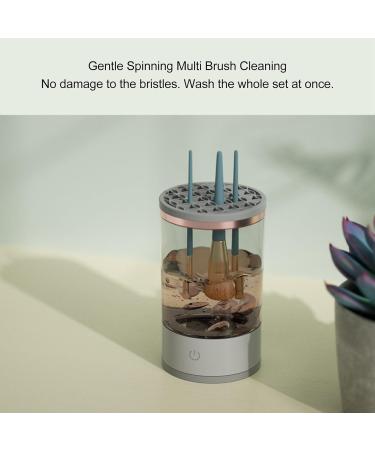 Automatic Electric Makeup Brush Cleaner - 7000RPM USB Rechargeable Cosmetic Brush Spinner with Visible Cleaning and Silicone Pad - Buy Online on SooperMarket.com
