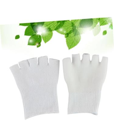 minkissy 2 Pairs Cracked Foot Socks Fingerless Gloves Open Toe Gel Socks Men Gel Toe Socks Five Toe Gel Socks Foot Care Supplies Moisturizing Socks Five Toes White Heel Cover - Buy Online on SooperMarket.com