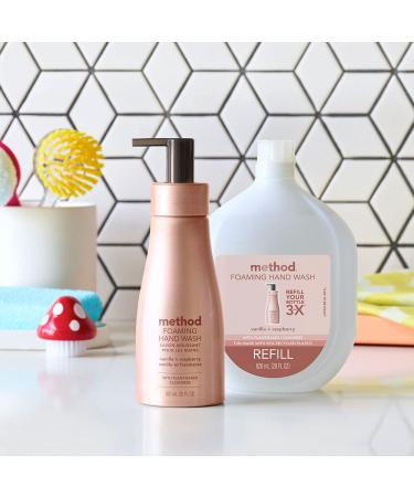 Method Premium Foaming Hand Wash Refill - Vanilla + Raspberry - 28 fl oz (Pack of 4) | Biodegradable Formula | Recyclable Bottles - Buy Online on SooperMarket.com