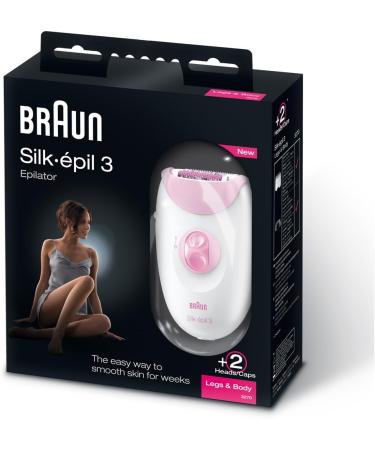 Braun Silk-Epil 3 3270 Women's Electric Hair Removal Epilator with 2 Extra Attachments - White - Buy Online on SooperMarket.com