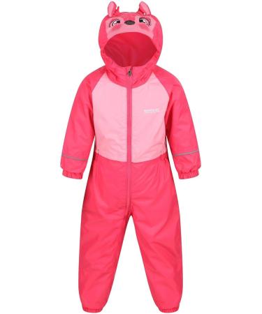 Regatta Children's Mudplay III Waterproof Insulated All-in-One Suit - Size 12-18 Geranium/Pink Blossom - Buy Online on SooperMarket.com