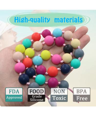 2PCS Silicone Chew Necklaces for Sensory Kids with Autism - Teething and Biting Relief for Boys and Girls - Buy Online on SooperMarket.com