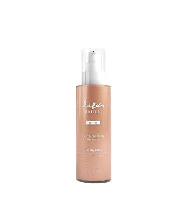 Life's Butter Face & Body Shimmer Healthy Waterproof Moisturizing Glow | Shea Butter  Marula Oil  Jojoba Oil and Vitamin C | Glistening Bronze | 3 fl oz