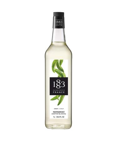 1883 Maison Routin Premium Peppermint Syrup for Cocktails Mocktails Coffee Tea Hot Chocolate Desserts Glass 1L Peppermint 1L Glass Bottle