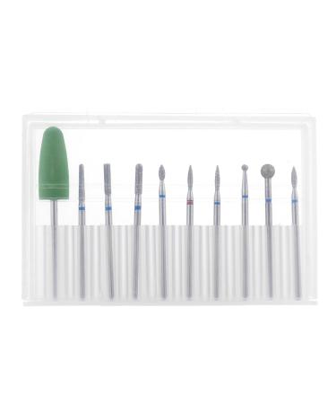 YUXIANLB 10pcs Nail Drill Bits Set for Manicure Diamond Bits Drill Kit for Nail Professional Cuticle Removal Bits for Home Salon Acrylic Gel Nail