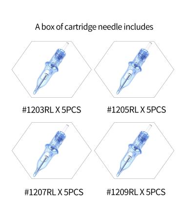 A-plus 20PCS Mixed Tattoo Needles - #1203RL/05RL/07RL/09RL Standard #12 Round Liner Replaceable Cartridge Needles - 5Pcs Each - Buy Online on SooperMarket.com