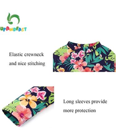 UPF 50+ Navy Flower Baby Girls Swimsuit with Snap Bottom | UPF Sun Protection | 3-6 Months - Buy Online on SooperMarket.com
