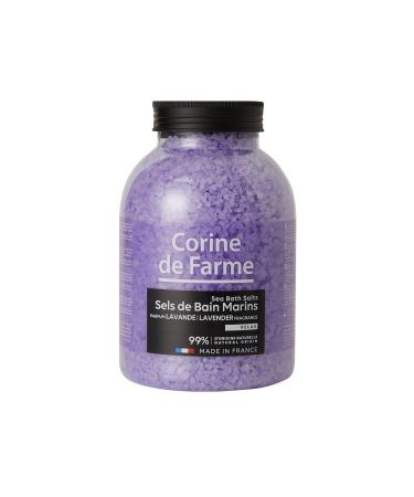 Corine de farme relaxing salt lavender - sea salt with lavender - rapidly resolving soothing and plasticizing - for bathroom or spa - large glass 1.3 kg lavender 1.3 kg (1 Pack)