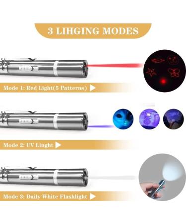 Cyahvtl Laser Pointer Toy for Cats & Dogs - Interactive Red Dot LED Light Pointer - USB Charging - 5 Patterns - Buy Online on SooperMarket.com