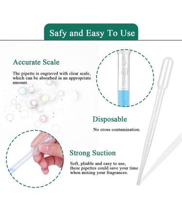 Moveland 200PCS 3ml Disposable Plastic Transfer Pipettes- Calibrated Dropper for Science Lab & DIY Art - Buy Online on SooperMarket.com