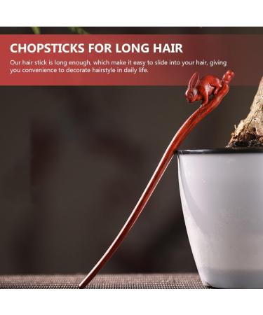 Sosoport Rabbit Hairpin Wedding Hair Chopstick Tassel Hair Fork Hair Accessories for Women Wedding Hair Accessory for Women Hair Chopsticks for Women Wooden Literature and Art Headgear Miss - Buy Online on SooperMarket.com