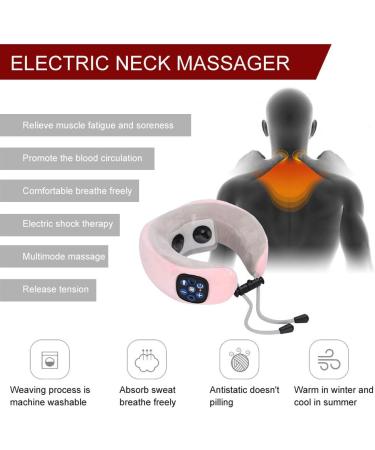 Buy Electrical Neck Massage Device - U-Shaped Pink Pillow for Comfortable Neck & Shoulder Relief | International Shipping Available - Buy Online on SooperMarket.com
