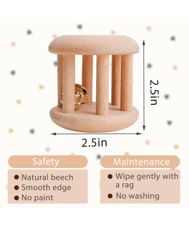 Montessori Toys for Babies | Organic Wooden Bell Rattles | Fun & Intellectual Baby Shower Gifts - Y-WJ04 - Buy Online on SooperMarket.com