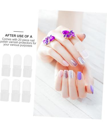 FRCOLOR 40 Pcs Nail Case Nail Art Tips Cover Shield Nail Varnish Tip Finger Nail Soak off Nail Polish Soaker Peel Polish Nail Polish Holder Reusable Soak off Caps Gelt Plastic Remover Milk 4x2cmx2pcs As Shownx2pcs - Buy Online on SooperMarket.com