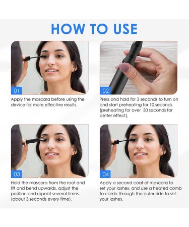 carrub Electric Heated Eyelash Curler Mini USB Eye Lash Eyelash Curler Makeup Eyelash Curler Portable Eyelash Tool - Buy Online on SooperMarket.com