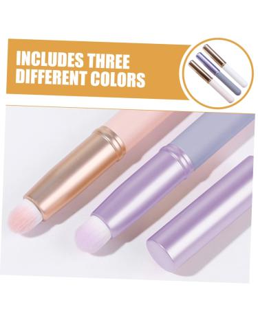 3pcs Lip Makeup Brush Set - Contour Concealer & Smudge Brushes for Women | Aluminum Tube | Perfect for Beauty Makeup Bag - Buy Online on SooperMarket.com