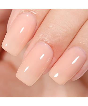 AILLSA Nude Gel Nail Polish Jelly Gel Nail Polish 15 ML Nude Pink Translucent Nail Polish Soak Off UV/LED Lamp Color Gel Nail Varnish for Valentine's Day Gift Nail Art French Manicure DIY at Home Light Nude