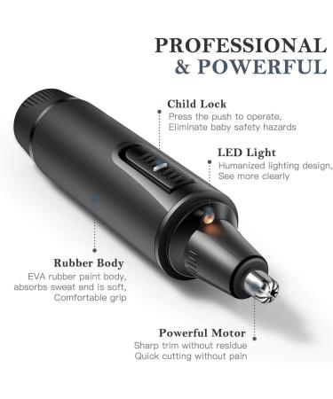 Waterproof Nose Hair Trimmer & Ear Clipper - Cordless Child Lock Easy Clean Wet/Dry Trimming Tool - Buy Online on SooperMarket.com