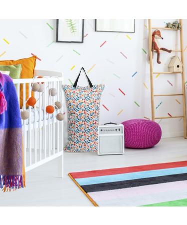 Wet Bag Waterproof Double Zipper 40x70cm Flowers - Reusable for Baby Diaper, Gym, Beach, Pool - MHwan Wet Swimsuit Bag - Buy Online on SooperMarket.com